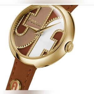 Furla Cosy Brown Genuine Leather Strap Watch